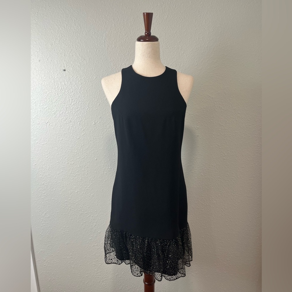 Trina Turk Black Mini Dress With Embellished Hem size 0 - Picture 2 of 5